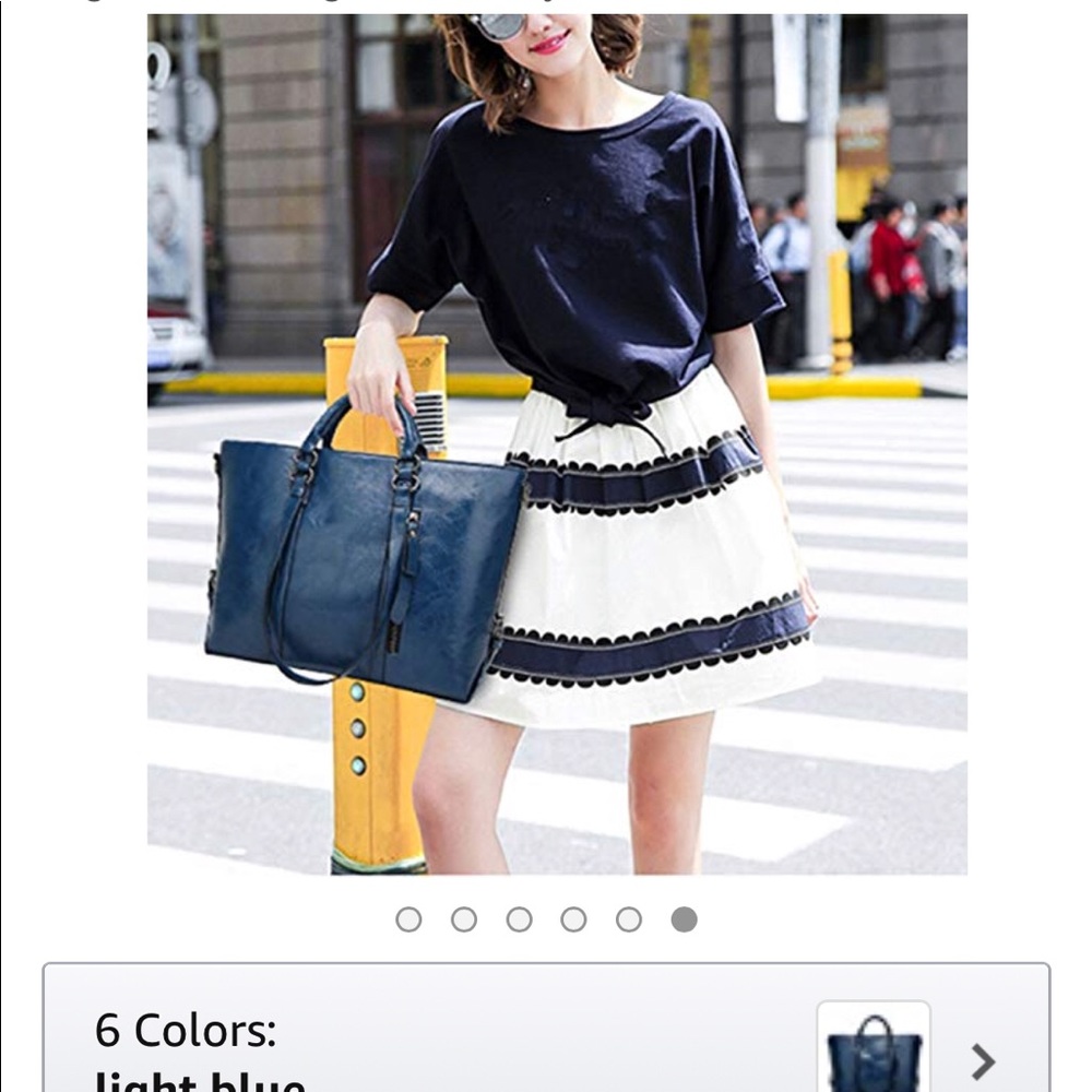 Navy Blue Work Satchel Bag